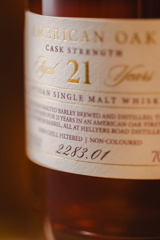 American Oak 21 Year Old Tasmanian Single Malt Whisky