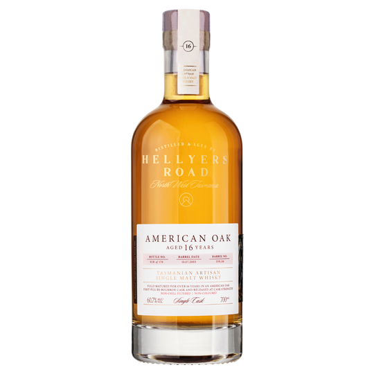 16 year old American oak single cask single malt Tasmanian whisky